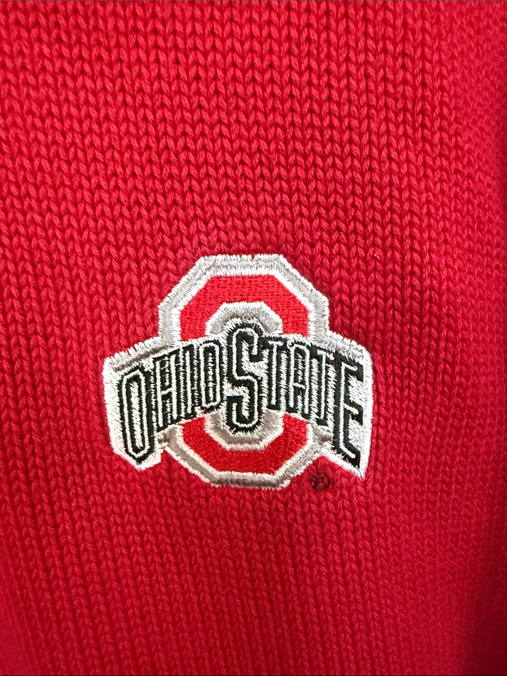 Lands End Gorgeous Mens Red Ohio State Crewneck Sweater XL - Picture 2 of 7
